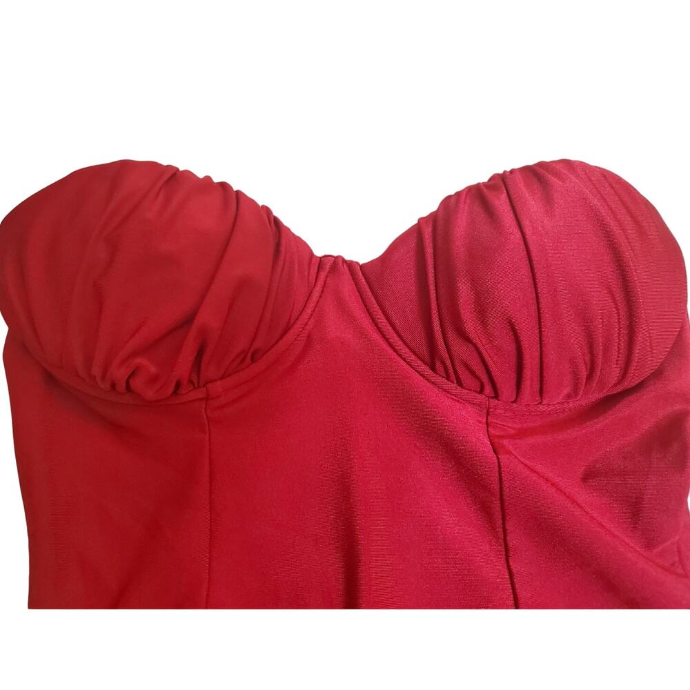 Body Suit Bundle - Black Mesh Bustier Top and Red Corset Tank Lingerie Sz M - Picture 5 of 12